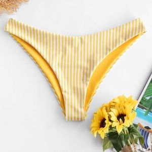 Reversible striped bikini bottoms
